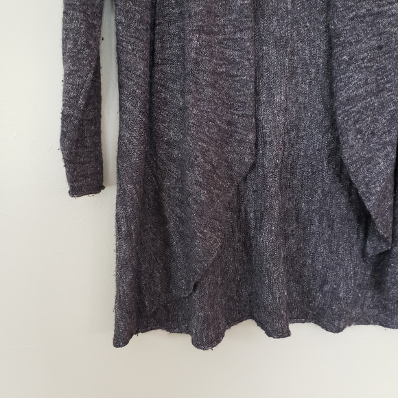Eileen Fisher Marled Gray Open Front Knit Cardigan - Size Small - Picture 5 of 9